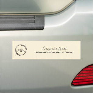 Minimalist Off White Real Estate Car Magnet