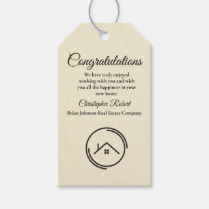 Minimalist Off White Real Estate Gift Tags