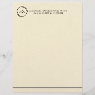Minimalist Off White Real Estate Letterhead