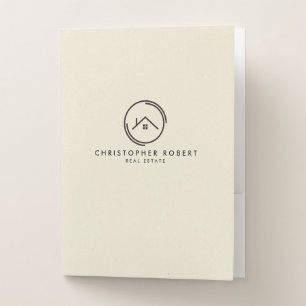 Minimalist Off White Real Estate Pocket Folder