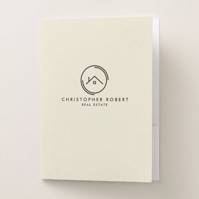 Minimalist Off White Real Estate Pocket Folder (Front)