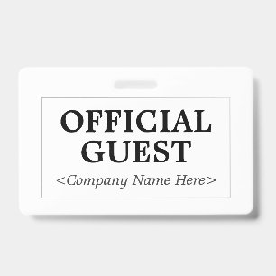 Minimalist "OFFICIAL GUEST" Badge