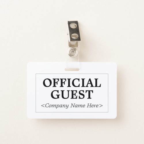 Minimalist OFFICIAL GUEST Badge
