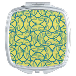Minimalist Ogee Rising Sun Fans Bright Sunny Compact Mirror