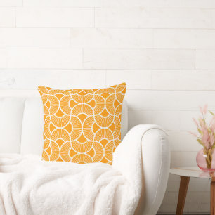 Minimalist Ogee Rising Sun Fans Bright Sunny Throw Pillow