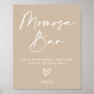 Minimalist Oh Baby Shower Momosa Bar Sign Poster