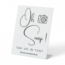 Minimalist Oh Snap! Wedding Hashtag Sign