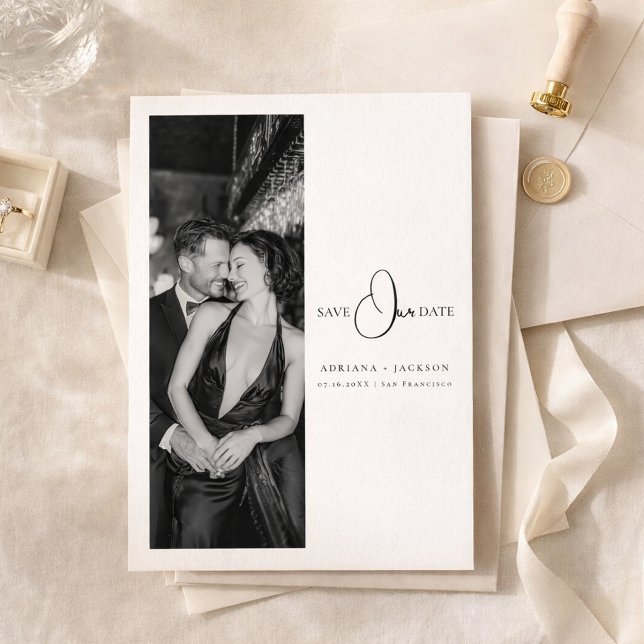 Minimalist Old Money Wedding Photo Save the Date (Creator Uploaded)