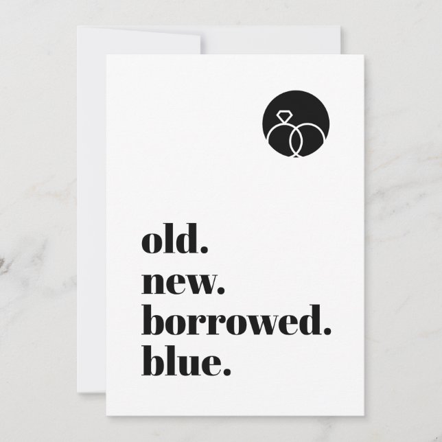 Minimalist Old New Borrowed Blue Modern Bold Font Save The Date (Front)