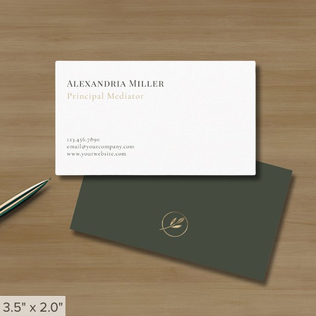 Minimalist Olive Botanical Business Card (Creator Uploaded)