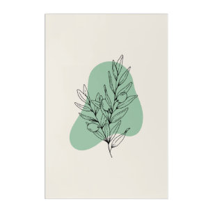 Minimalist Olive Branch Line Art