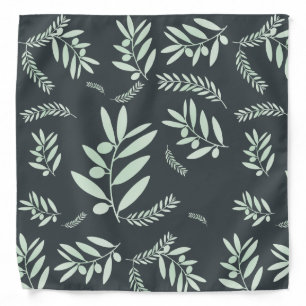Minimalist Olive Branch Pattern Bandana Botanica