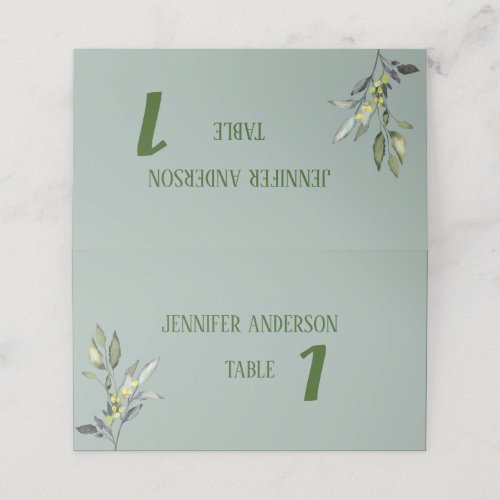 Minimalist Olive Branch Wedding Table Cards