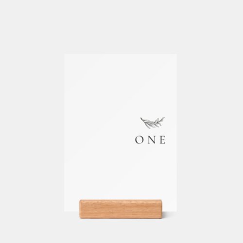 Minimalist Olive Branch Wedding Table Number Holder