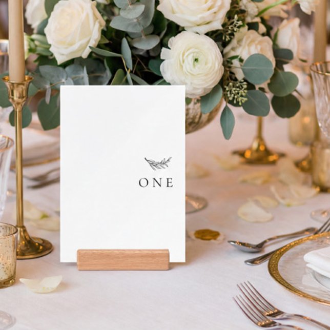 Minimalist Olive Branch Wedding Table Number Holder (Creator Uploaded)