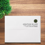 Minimalist Olive Green Monogram Medallion Envelope<br><div class="desc">Customize your envelopes with your monogram initial,  name and return address.</div>