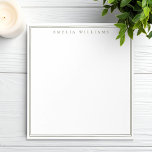 Minimalist Olive Green Monogram Two Border Notepad<br><div class="desc">Create your own personalized notepads with olive green elegant chic typography monogram name and two border line design.</div>