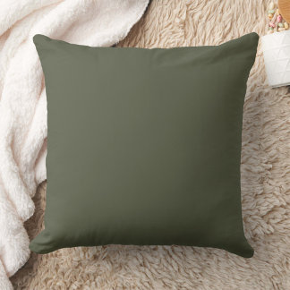 Minimalist Olive Green Throw Pillow