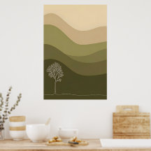Minimalist Olive Hill Art