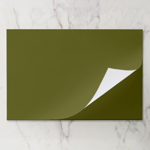 Minimalist olive moss green solid plain placemats