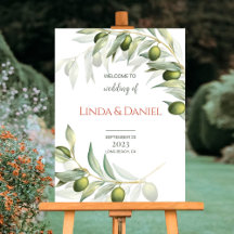 Minimalist Olive Wedding Welcome Sign