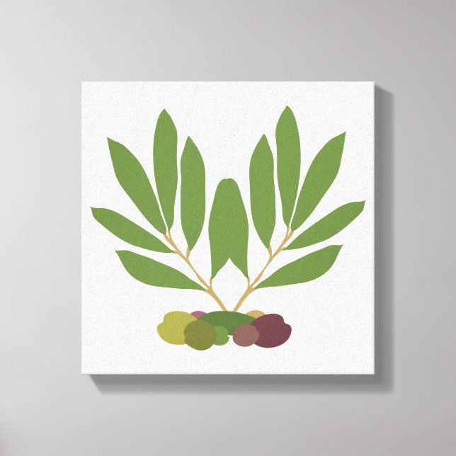 Minimalist Olives and Branches.   Canvas Print (Front)
