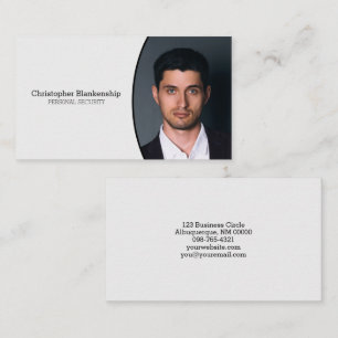 Minimalist on Light Gray Professional Oval Photo Business Card