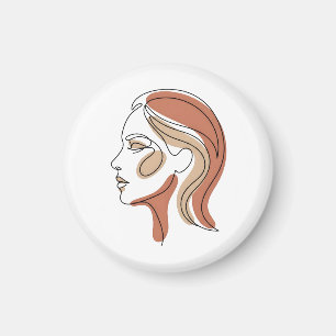 Minimalist One Line Art Abstract Face Graphic Swea Magnet