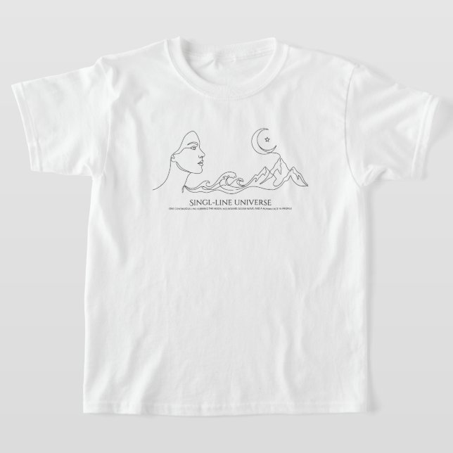  Minimalist One Line Art Print  T-Shirt (Laydown)