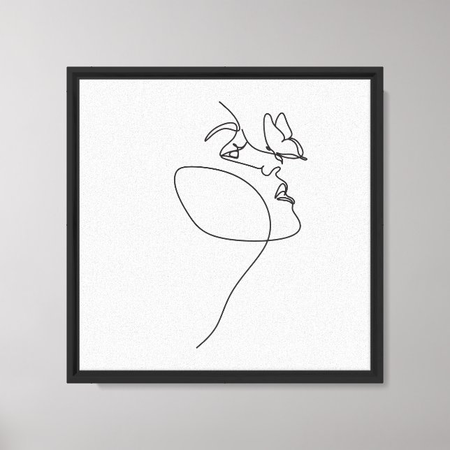 Minimalist One Line Face Art | Modern Abstract Lin Canvas Print (Front)