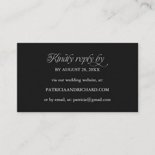 Minimalist Online RSVP Wedding Website Enclosure Card