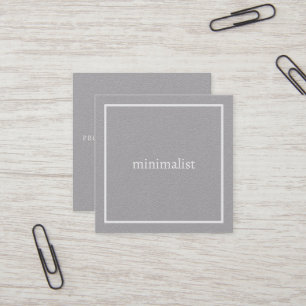 Minimalist Only Name Gray Square Business Card