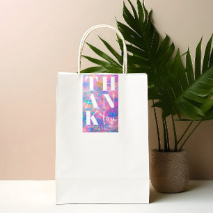 Minimalist Opal Stone Bold Thank You Wedding Favor Rectangular Sticker