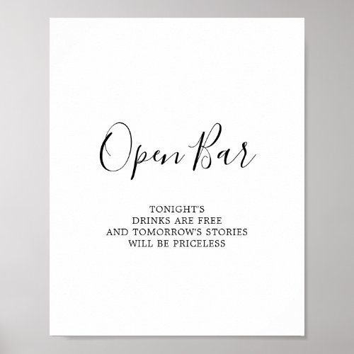 Minimalist Open Bar Sign