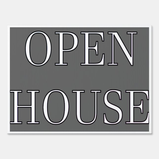 Minimalist Open House Yard Sign  (Back)