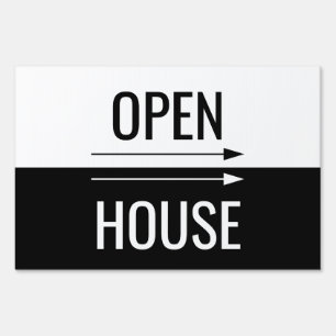 Minimalist Open House Yard Sign
