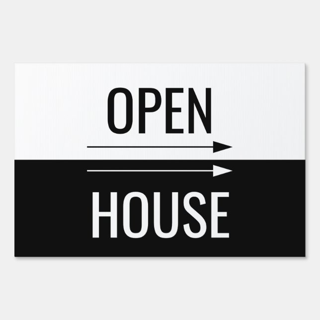 Minimalist Open House Yard Sign (Front)