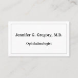 [ Thumbnail: Minimalist Ophthalmologist Business Card ]
