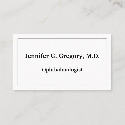 Minimalist Ophthalmologist Business Card
