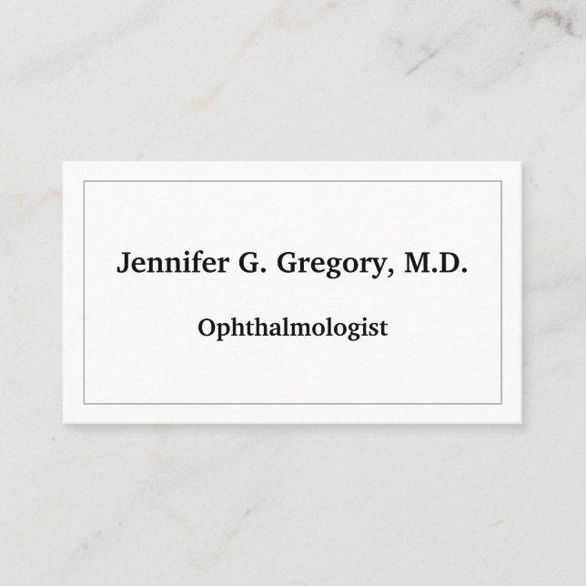 Minimalist Ophthalmologist Business Card (Front)