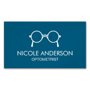 Minimalist Optometrist Eye Glasses Business Card Magnet