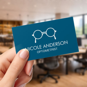 Minimalist Optometrist Eye Glasses Clear Business Cards