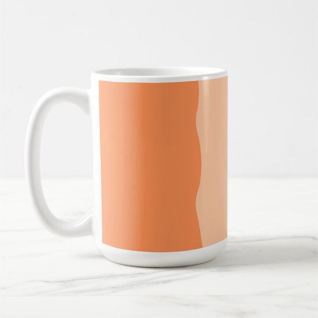 Minimalist Orange and Black Wavy Stripes Coffee Mug (Left)