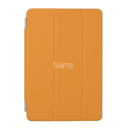 Minimalist orange custom name monogram initials iPad mini cover