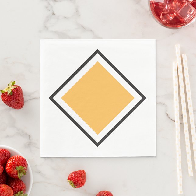 Minimalist Orange Diamond Geometric Shape Napkins (Creator Uploaded)