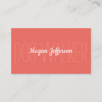 Minimalist Orange Dog Walker Simple Business Card
