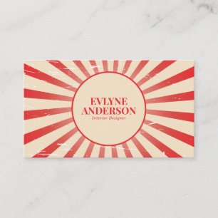Minimalist Orange Earthy Stripes Grunge Retro Business Card