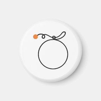 Minimalist Orange Fruit One Line Art Orange Dot Magnet