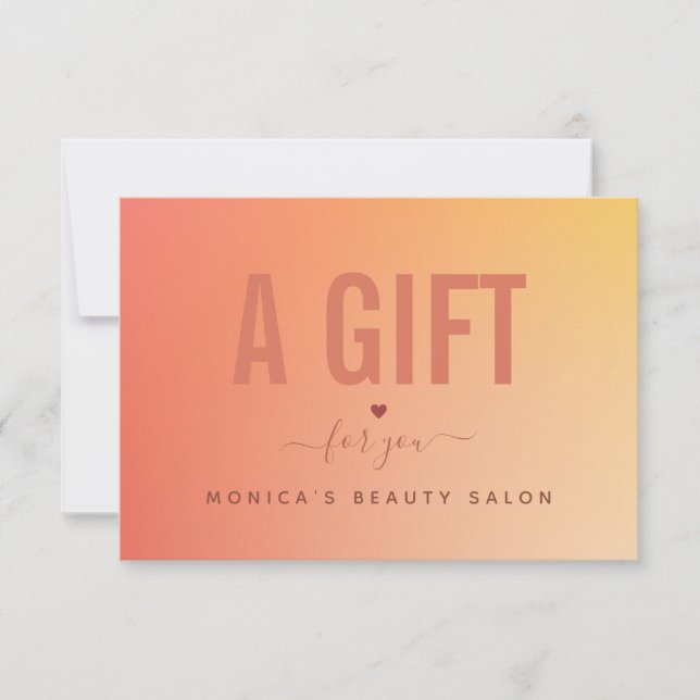 Minimalist Orange Gradient Beauty Salon Spa Makeup (Front)