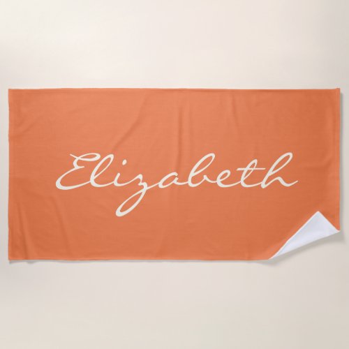 Minimalist Orange Handwritten Script Name      